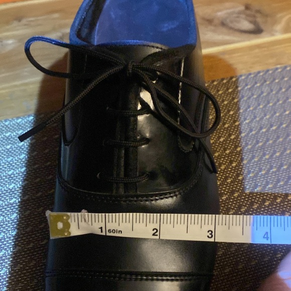 Men’s Black Leather/Black Patent Latin Dance / tuxedo dress shoes - Picture 10 of 14